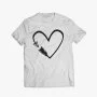Men's Black Printed T-shirt with Illustrated Heart