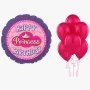 بالون Happy Birthday Princess مع 6 بالونات وردية
