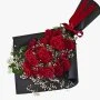 20 Red Roses in Black Paper Wrapping