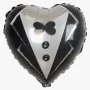 Black Tuxedo Heart-shaped Helium Balloon