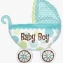 بالون هيليوم أزرق بشكل عربة أطفال Baby Boy