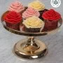 6 Classic Vanilla Cup Cakes with Flower Design