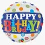 Foil Balloon Happy Birthday With Dots Design