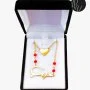 Heart & Hob Gold Platted Necklace With Red Beads
