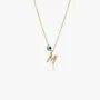 Letter M Necklace With Blue Bead by NAFEES