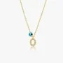 Letter O Necklace With Blue Bead by NAFEES