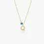 Letter Q Necklace With Blue Bead by NAFEES