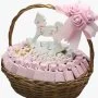 Baby Girl Carousel Horse Decorated Chocolate Basket By Le Chocolatier