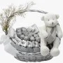 Baby Teddy Silver Pacifier Decorated Chocolate Basket By Le Chocolatier