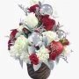 Basket of Peace N Love Christmas Flower Bouquet