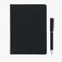 دفتر تراثي أسود وقلم معدني أنيق من جاساني