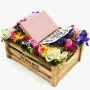 Colored Quran with Stand Flower Arrangement - Pink