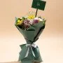 Colorful Carnations Green Wrapping Hand Bouquet