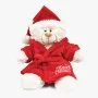 Cream Bear 38cm with Santa Hat, Bathrobe with Merry Christmas Embroidery by Fay Lawson