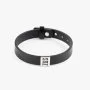 Flat Black Leather Bracelet by ZUS 