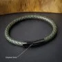 Genuine Braided Green leather Bracelet 4