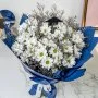 Graduation White Carnation Hand Bouquet