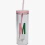 Initial Tumbler 'M' with Straw by Kate Spade New York