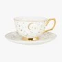 Its Written in the Stars' Teacup & Saucer - Ivory & Gold  By Cristina Re