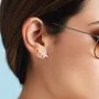 Gold-Plated Floral Crystal Earrings