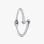 White Gold-Plated Open Bangle - Small