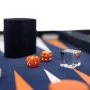 Large Navy-Blue Denim Backgammon Set By VIDO Backgammon