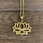 Lotus Flower Necklace; Gold