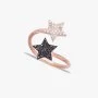 Sparkling Stars Gold-plated Ring With Shiny Zircon Beads