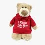 Mascot Bear in Red Hoodie with I Kinda Like You Print by Fay Lawson