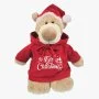 Mascot Bear 28cm with Santa Hat and Hoodie with Merry Christams Print by Fay Lawson