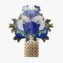بطاقة  ثلاثية الأبعاد بتصميم باقة أزهار زرقاء مختلطة من أبرا كاردز