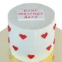 Modern Leather Box of Red Roses with Cute Hearts Cake By Bakery and Co