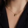  Gold-Plated Heart Beat Necklace - White Gold