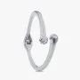 White Gold-Plated Open Bangle - Large