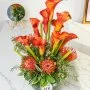 Orange Calla Flower Arrangement