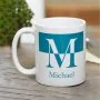 Personalised Blue Initial Coffee Mug