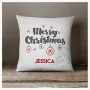 Personalized Merry Christmas Cushion with Ice Flakes