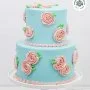 Pink Floral Two Tier Cake by Magnolia
