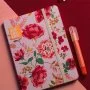 Pink Vintage Floral Notebook with Rubber Band A5 Size