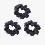 Pure Silk Pack of 3 Silk Scrunchies - Pack of 3 - Navy Blue