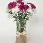 Purple and White Chrysanthemums Vase