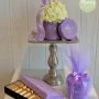 Purple Mini Rose Dome With Chocolates & Candle By Plaisir