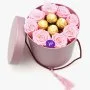 Pink Roses & Chocolates in a Purple Box