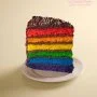 Rainbow Choco Cake slice By Hummingbird Bakery