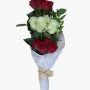 Red and White roses hand bouquet