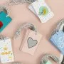 مجموعة من 10 بطاقات هدايا قلب من سلسال