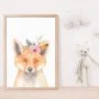 Floral Watercolour Fox Wall Art Print by Sweet Pea