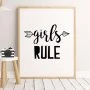 Girls Rule Wall Art Print by Sweet Pea