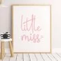 Little Miss Pink Wall Art Print by Sweet Pea