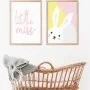 Set of 2 - Abstract Bunny & Little Miss Wall Art Print by Sweet Pea